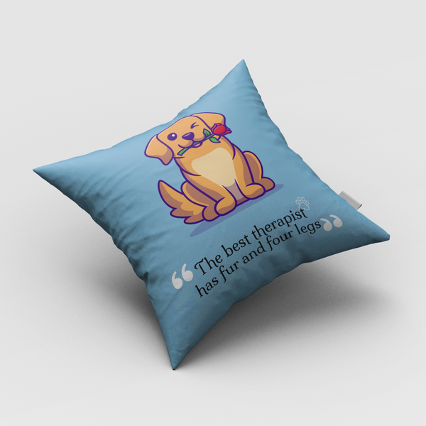 Dog Print The Best Therapist Cushion