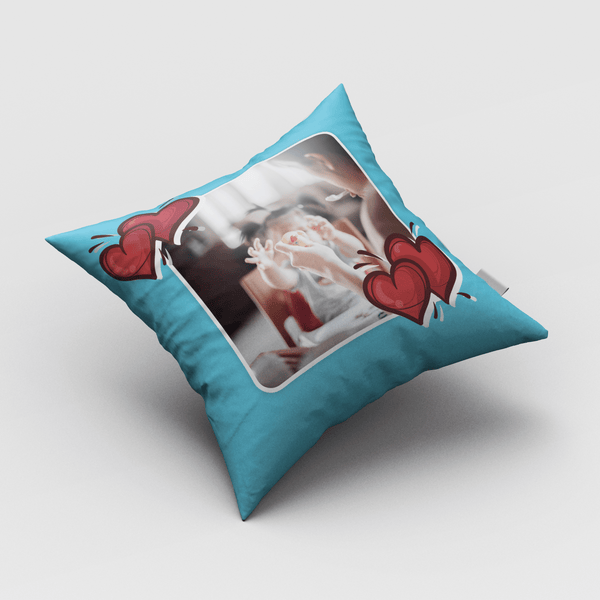 Heart Photo Square Cushion Personalised Cushion Cover custom Pillow Cover with Images Printing with Different Size Options with pad