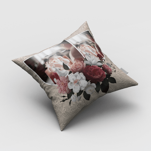 Dual Photo Square Cushion Personalised Cushion Cover custom Pillow Cover with Images  Printing  with Different Size Options with pad