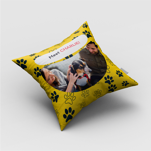 Paw Print Image Cushion Personalised Cushion Cover custom Pillow Cover with Images  Printing  with Different Size Options with pad