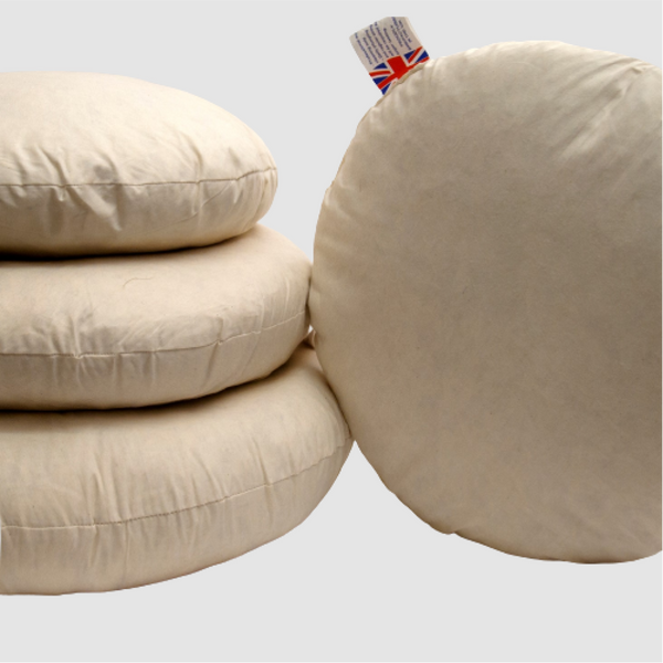 Customised Duck Feather Round Cushion Pads Insert Inners Scatters Fillers Pillow