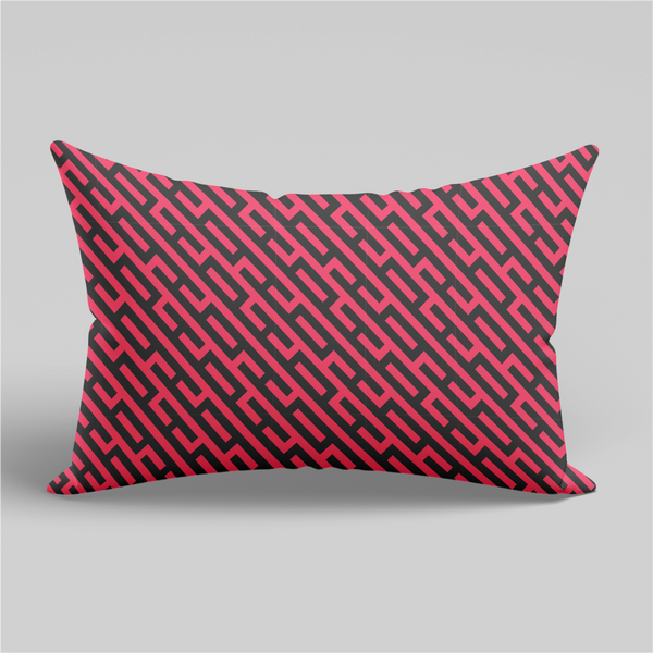 Rectangular Pink Patterned Cushion