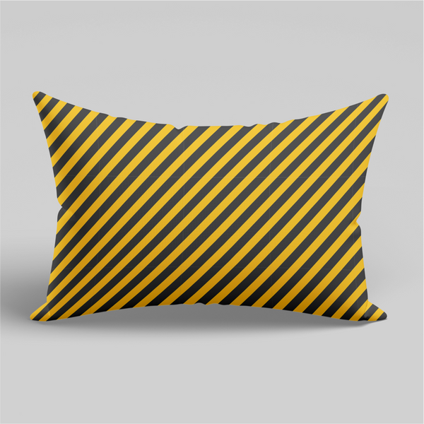 Rectangular Black Striped Cushion
