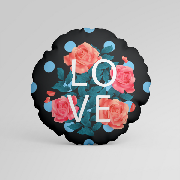 Love Polka Dot Rose Cushion