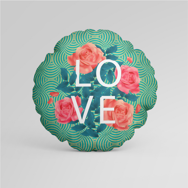 Round Love Rose Cushion