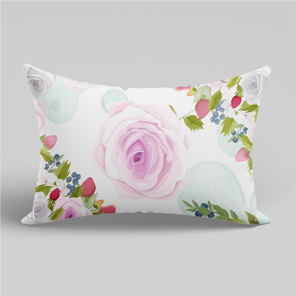 Rectangular Flower Design Cushion