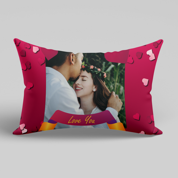 Heart Pattern Rectangular Cushion