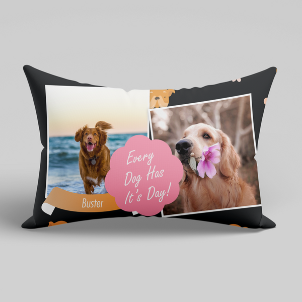 Dual Photo Rectangular Cushion Personalised Cushion Cover custom Pillow Cover with Images Printing with Different Size Options with pad